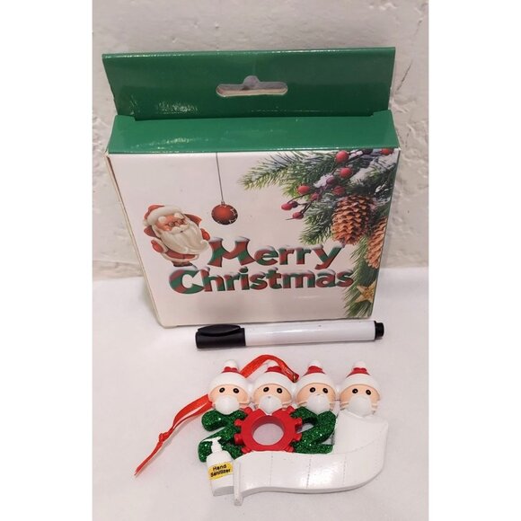 2020 Stay at Home Personalizable Christmas Ornament With Pen Set of 2 Keepsake - Picture 1 of 6